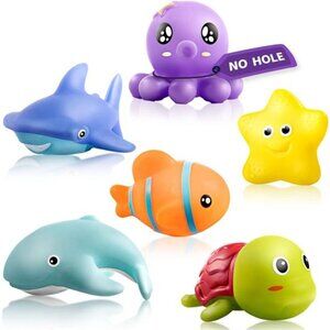 Infant Bath Toys for 18 Months - No Hole Animal Bathtub Toys, Baby